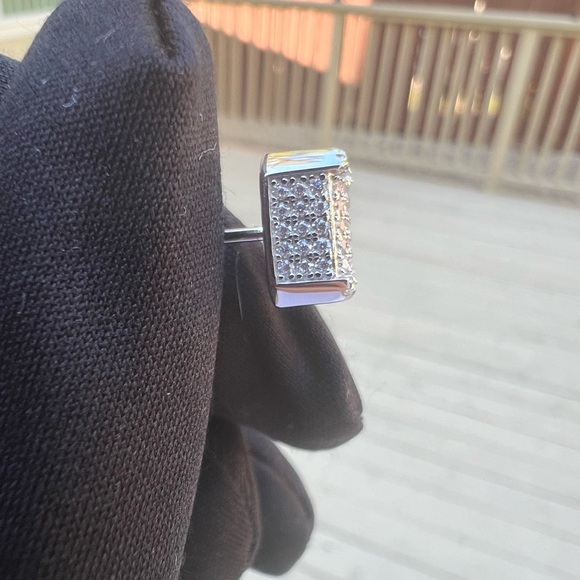 New Moissanite Screw Back Earrings 1.08CT, 18K White Gold Plated Sterling Silver - Picture 13 of 17